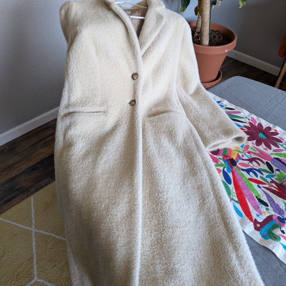 Elegant Cream Wool Coat